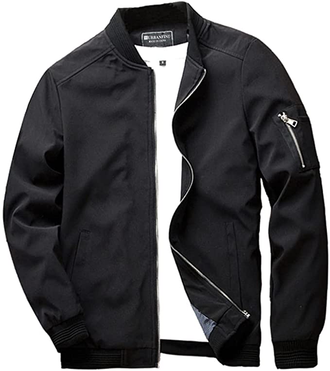 men black jacket open zipper middle and sleeve