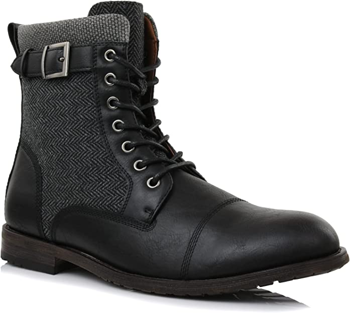 men high top black boot