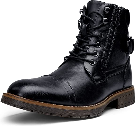 mens black ankle leather boot