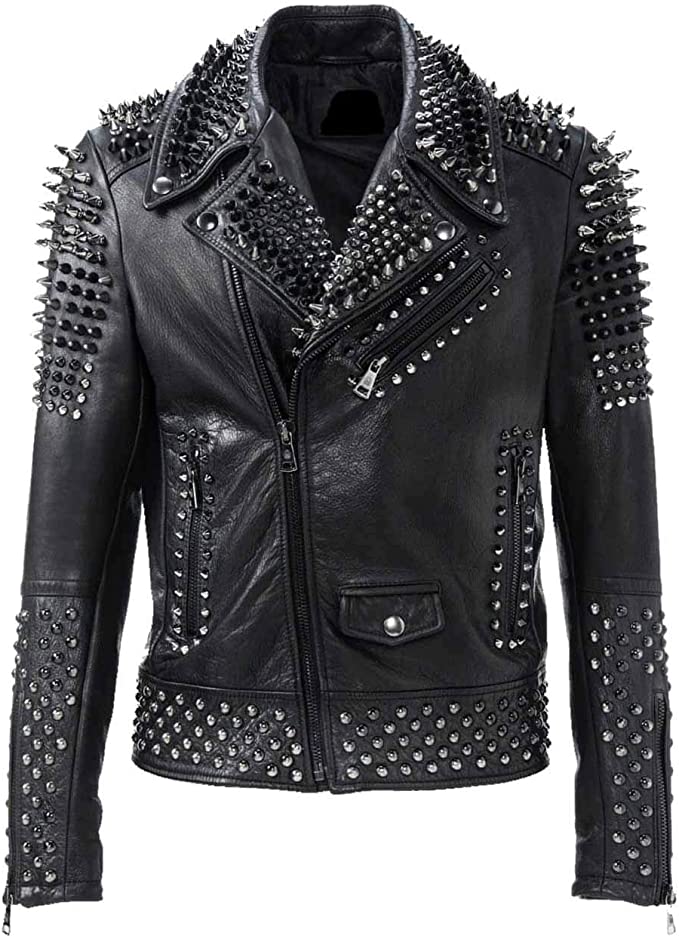mens studded leather jacket