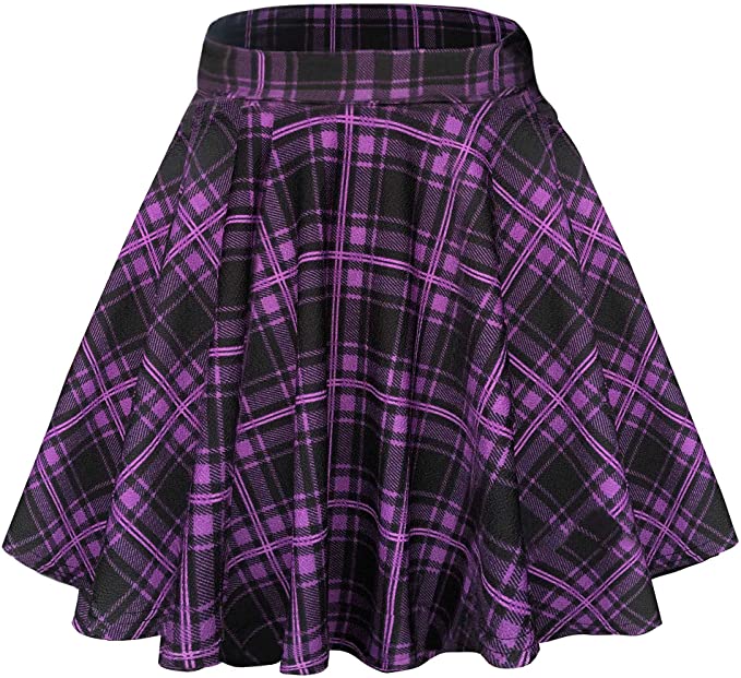 women purple mini skirt